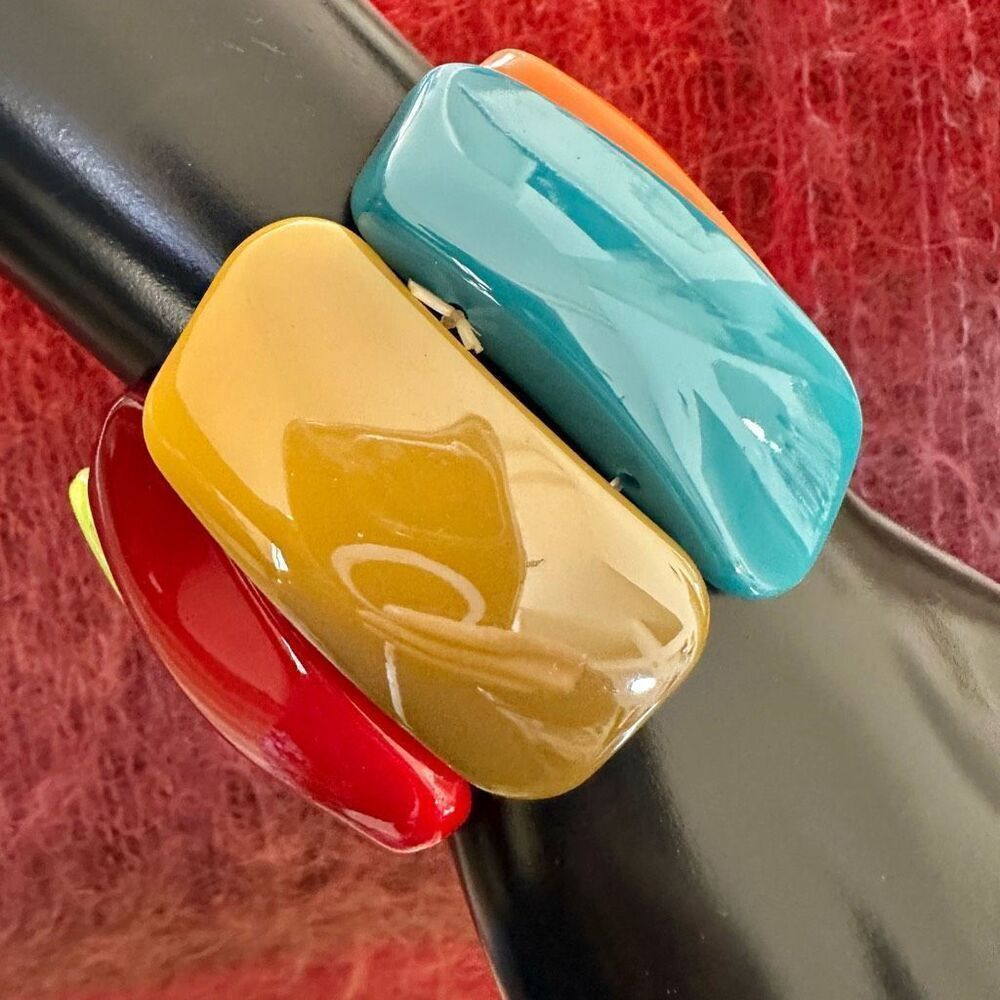 Colorful wide stretchy bracelet